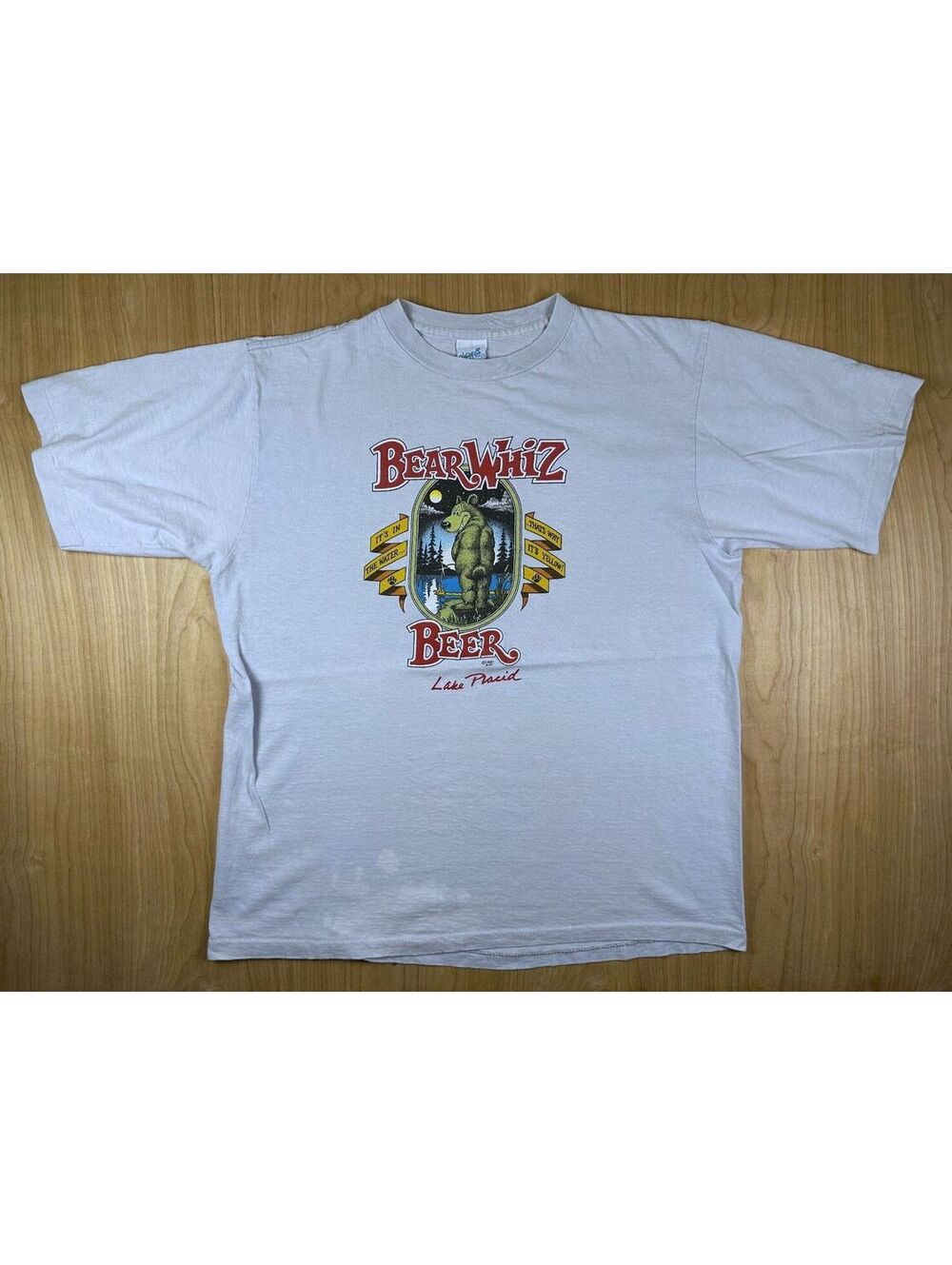 Vintage 80s Bear Whiz tshirt single stitch lake placid beer funny xlarge cotton